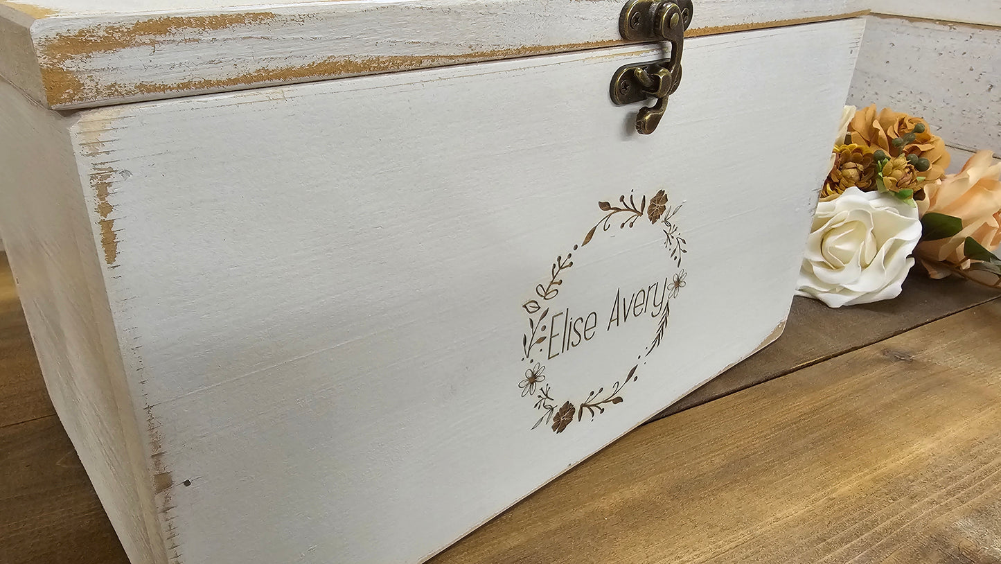 Personalized Keepsake Boxes, Wooden Memory Box, Time capsule box, Newborn Keepsake Box
