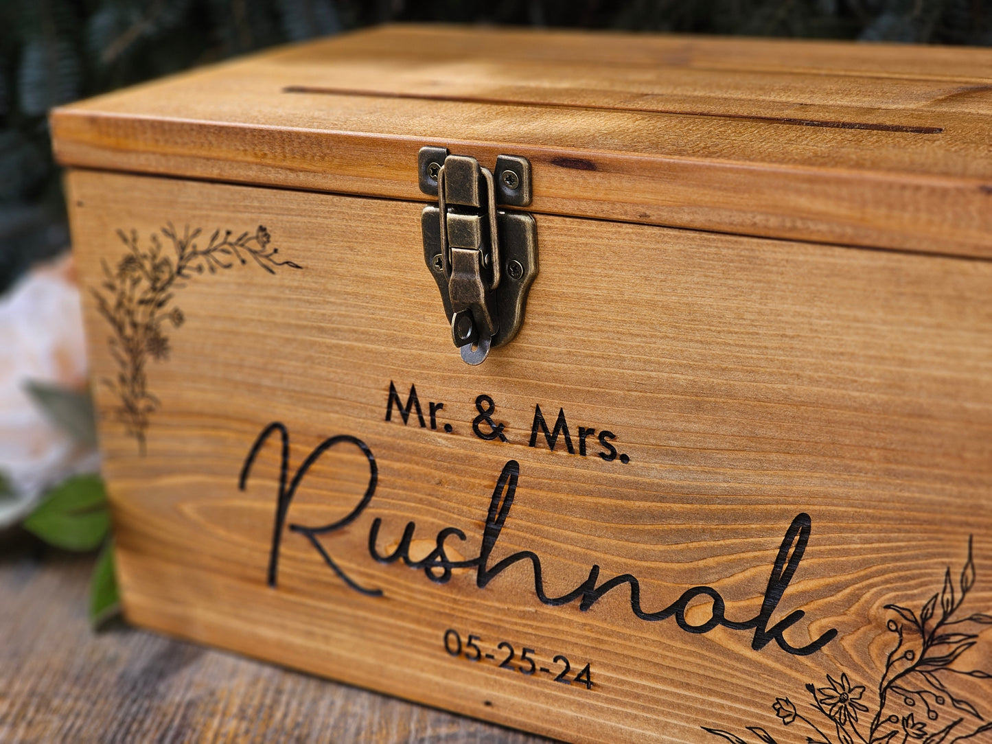 Card Box Wedding Card Holder Wooden Wedding Card Box Rustic Wedding card box