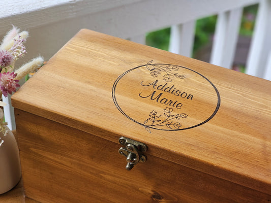 Personalized Keepsake Boxes, Wooden Memory Box, Time capsule box, Newborn Keepsake Box