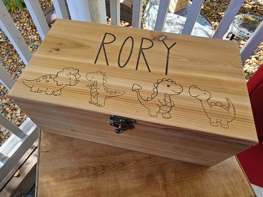 Personalized Keepsake Boxes, Dinosaurs Design, Time capsule box, Newborn Keepsake Box