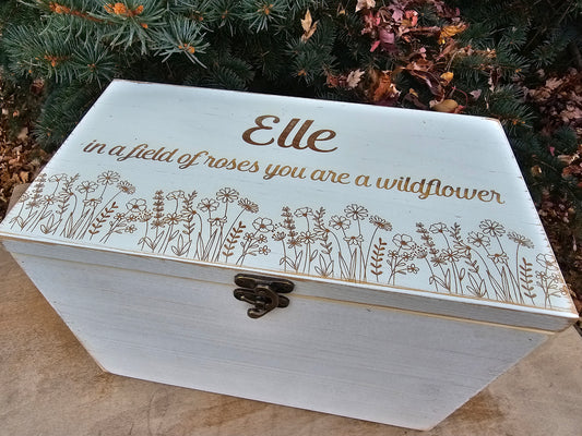 Personalized Keepsake Boxes, Wooden Memory Box, Time capsule box, Newborn Keepsake Box