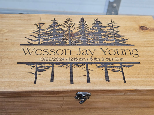 Child Personalized Keepsake Boxes, Wooden Memory Box, Time capsule box, Newborn Keepsake Box