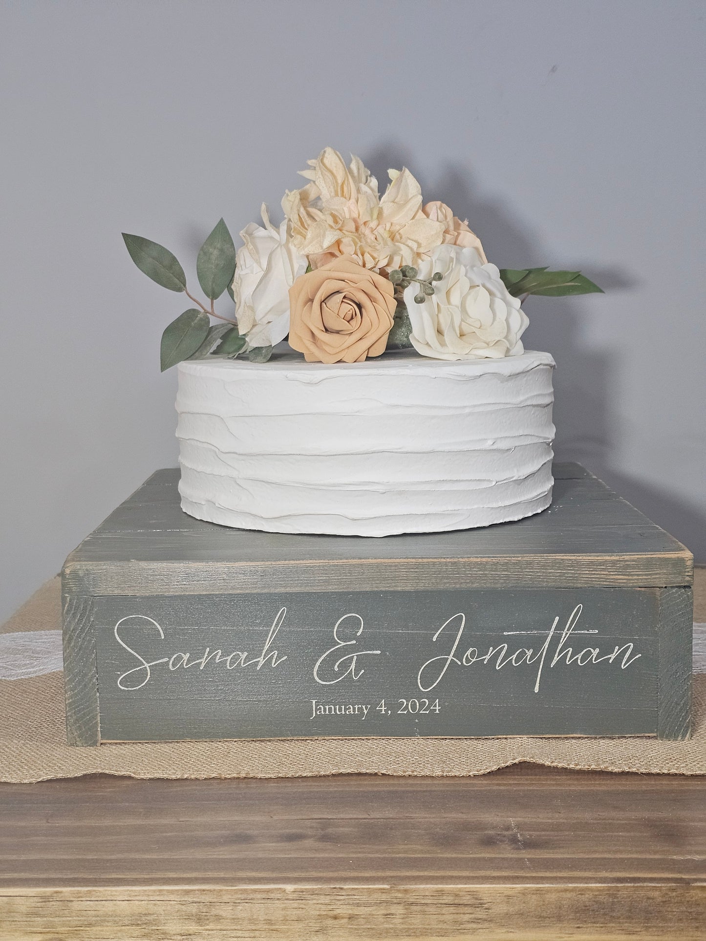 Personalized Cake Stand • Rustic Wedding Cake Stand • Wooden  Cake Stand