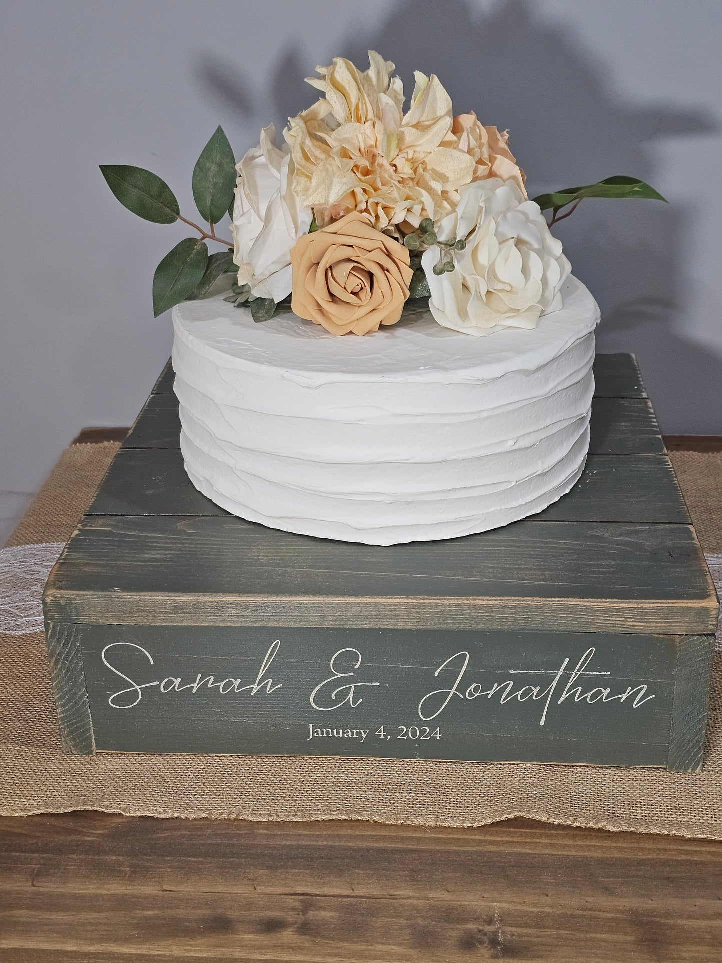 Personalized Cake Stand • Rustic Wedding Cake Stand • Wooden  Cake Stand