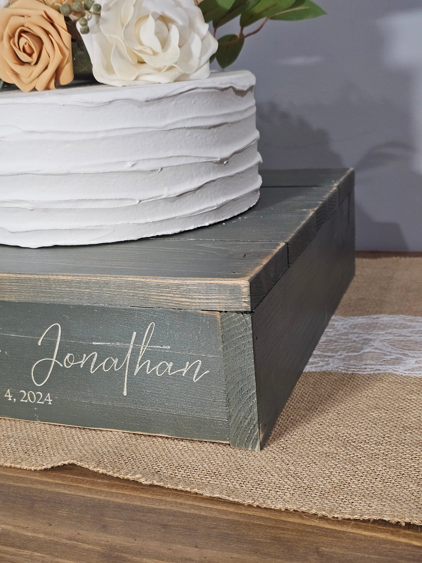 Personalized Cake Stand • Rustic Wedding Cake Stand • Wooden  Cake Stand