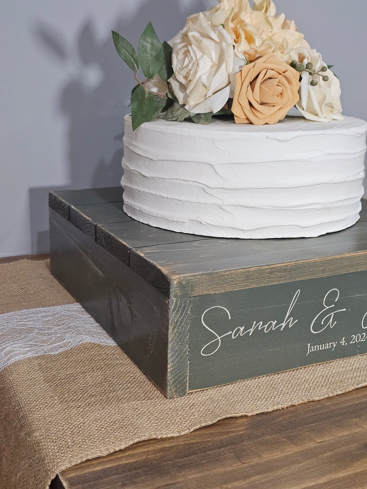 Personalized Cake Stand • Rustic Wedding Cake Stand • Wooden  Cake Stand