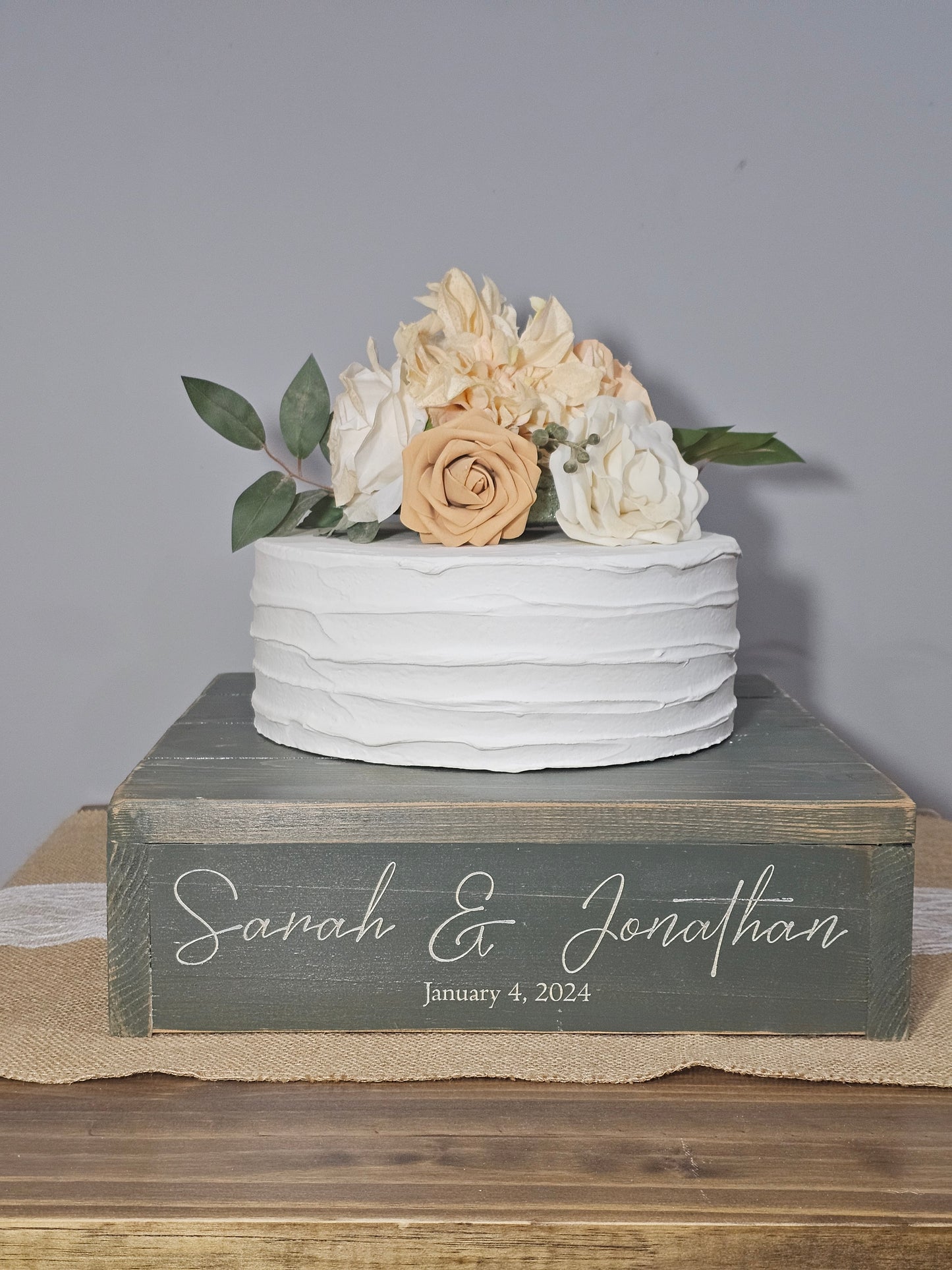 Personalized Cake Stand • Rustic Wedding Cake Stand • Wooden  Cake Stand