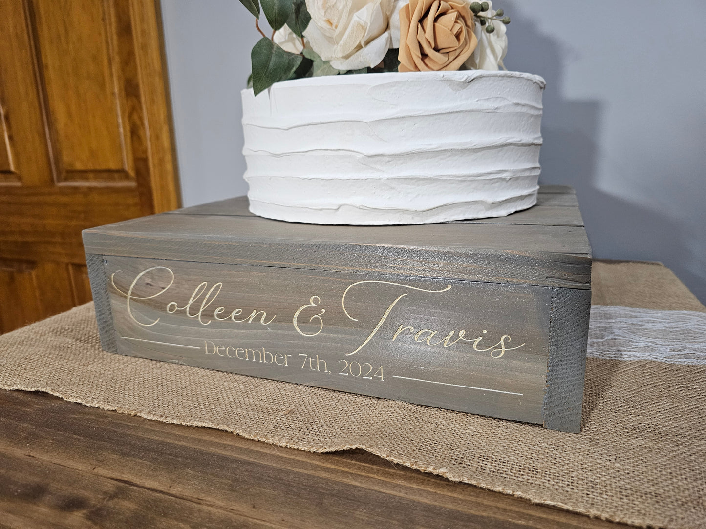 Personalized Cake Stand • Rustic Wedding Cake Stand • Wooden Cake Stand