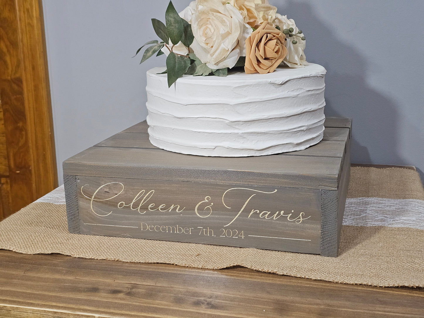 Personalized Cake Stand • Rustic Wedding Cake Stand • Wooden Cake Stand