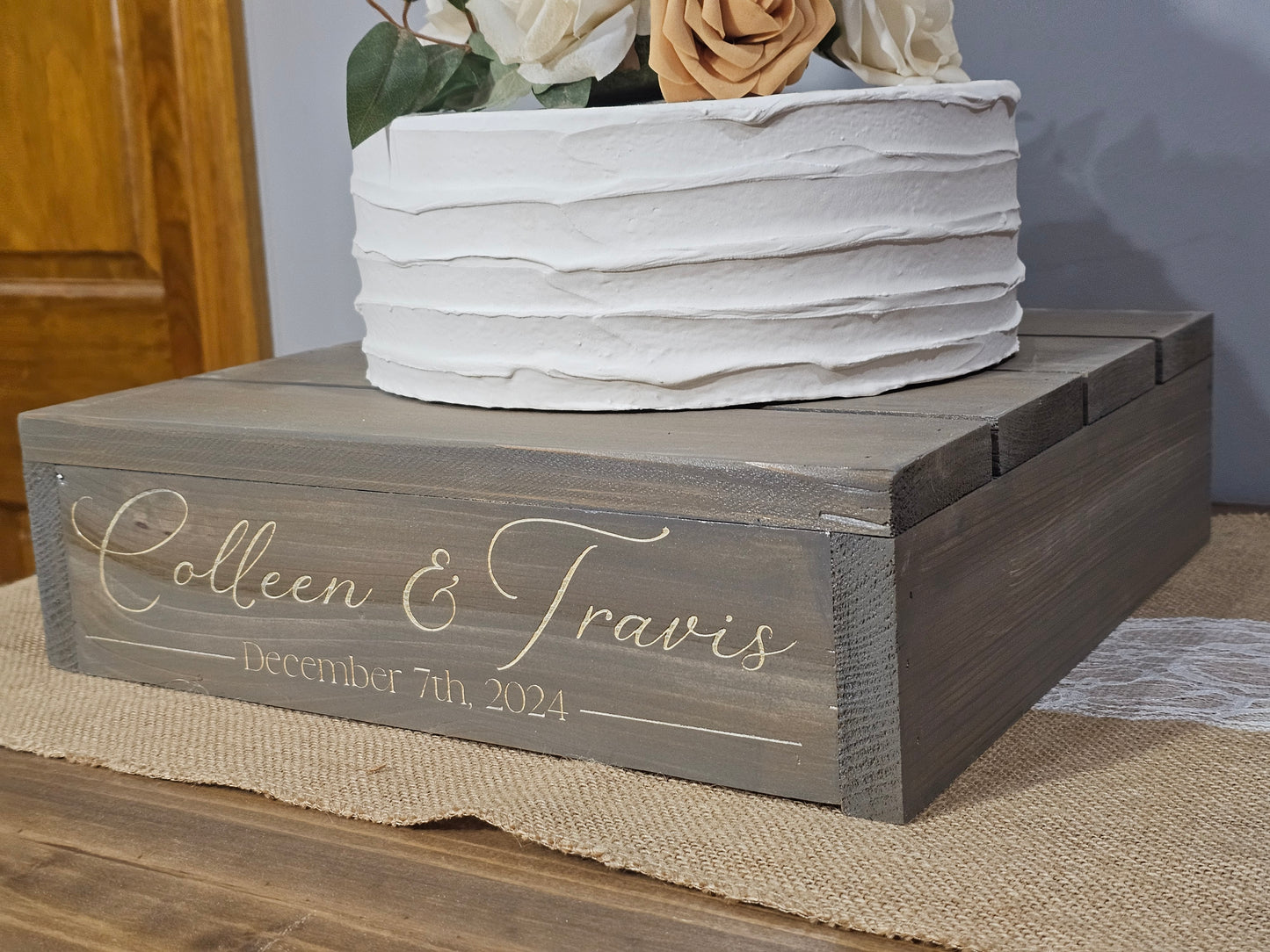 Personalized Cake Stand • Rustic Wedding Cake Stand • Wooden Cake Stand