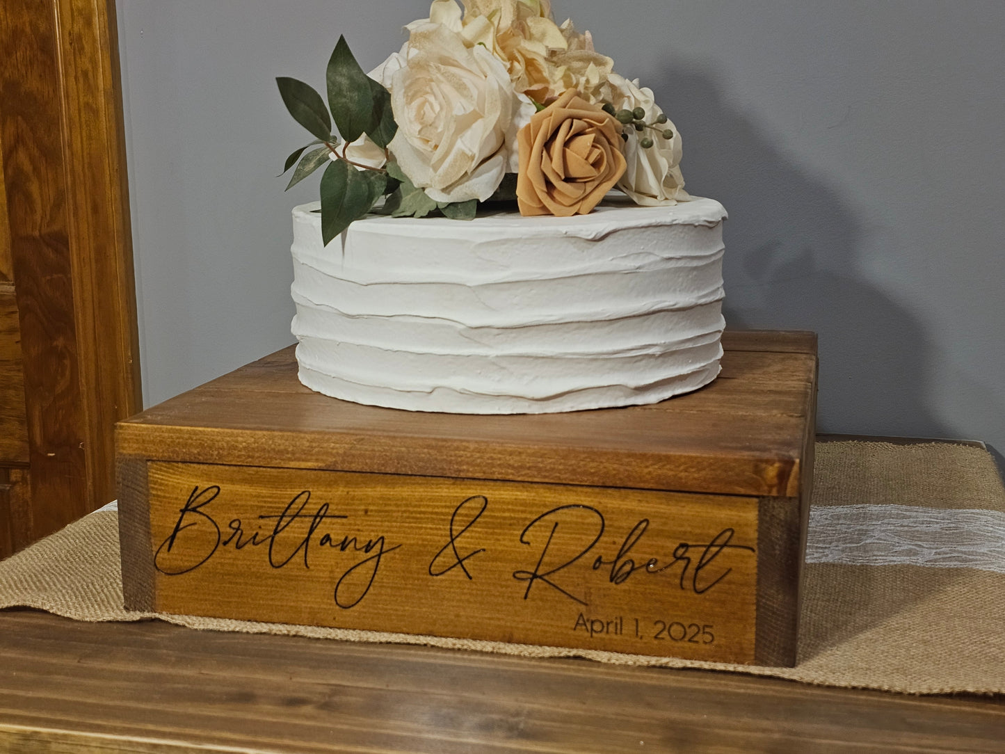 Personalized Cake Stand • Rustic Wedding Cake Stand • Wooden  Cake Stand