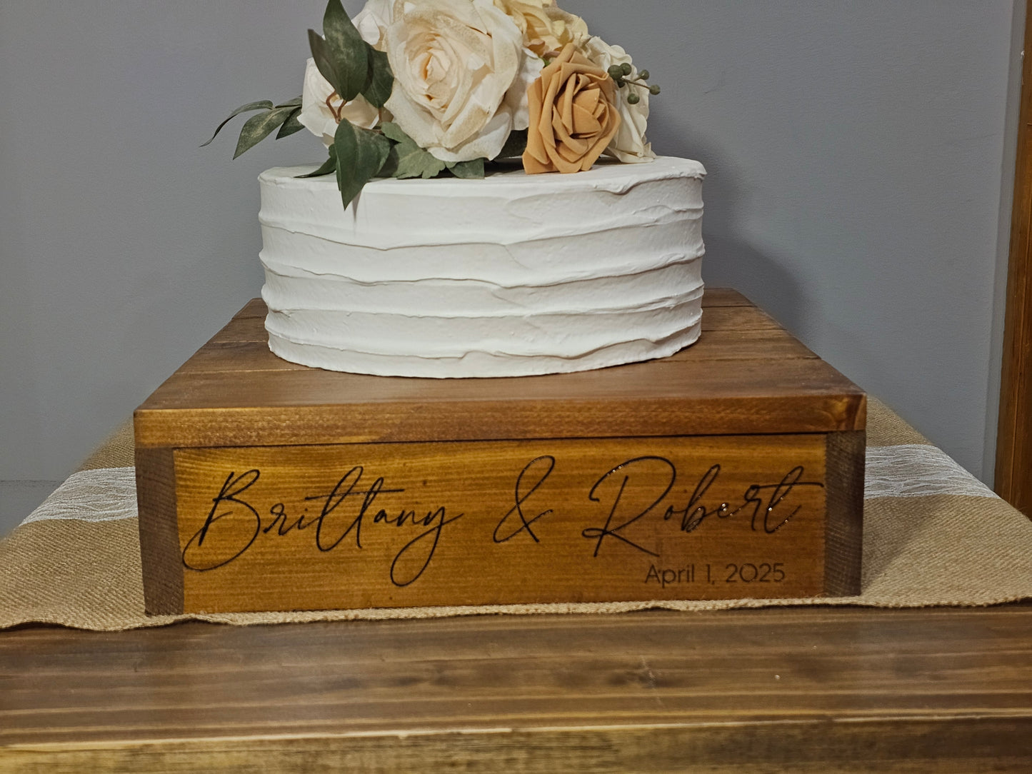 Personalized Cake Stand • Rustic Wedding Cake Stand • Wooden  Cake Stand