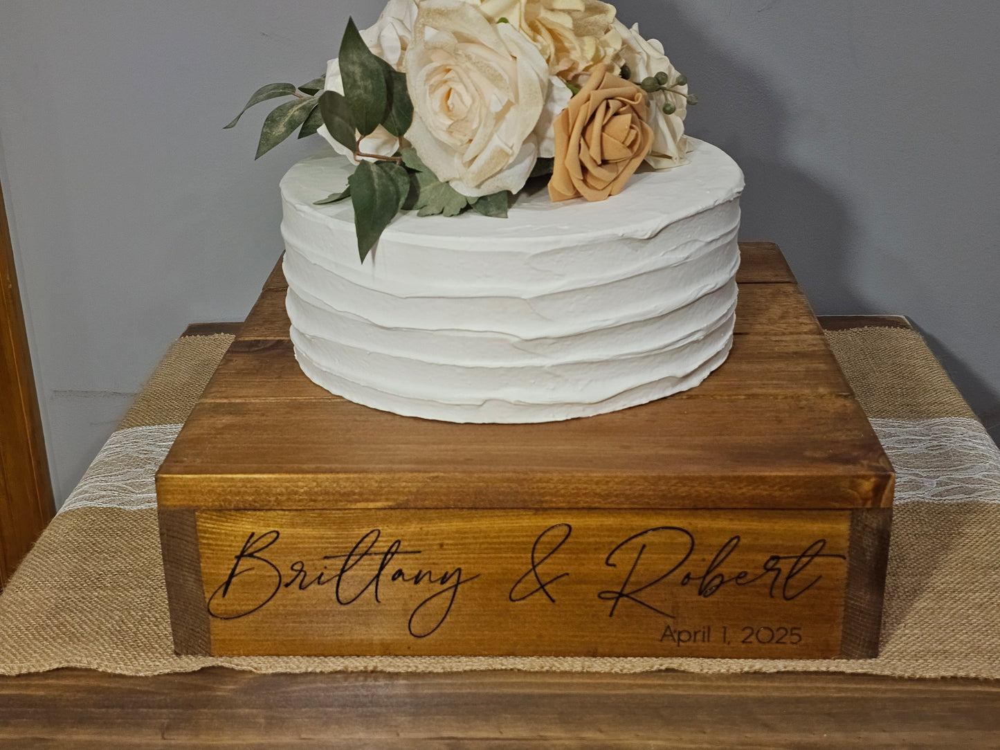 Personalized Cake Stand • Rustic Wedding Cake Stand • Wooden  Cake Stand