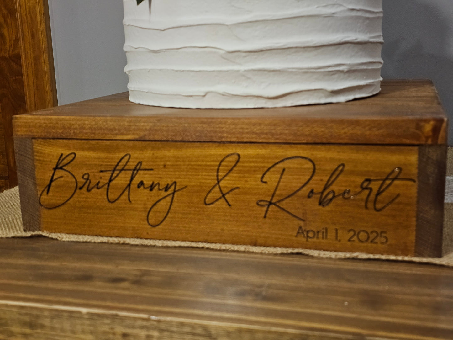 Personalized Cake Stand • Rustic Wedding Cake Stand • Wooden  Cake Stand