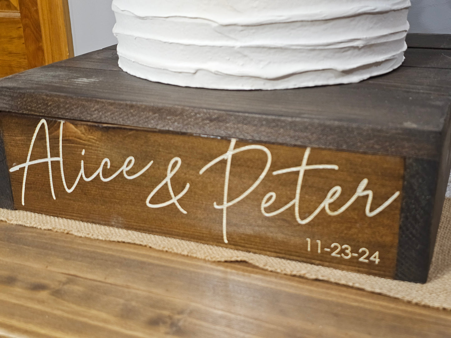Personalized Cake Stand • Rustic Wedding Cake Stand • Wooden Cake Stand
