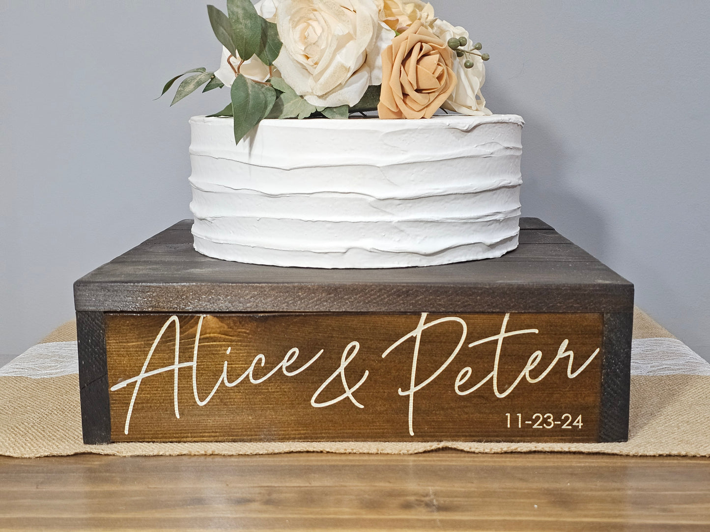 Personalized Cake Stand • Rustic Wedding Cake Stand • Wooden Cake Stand