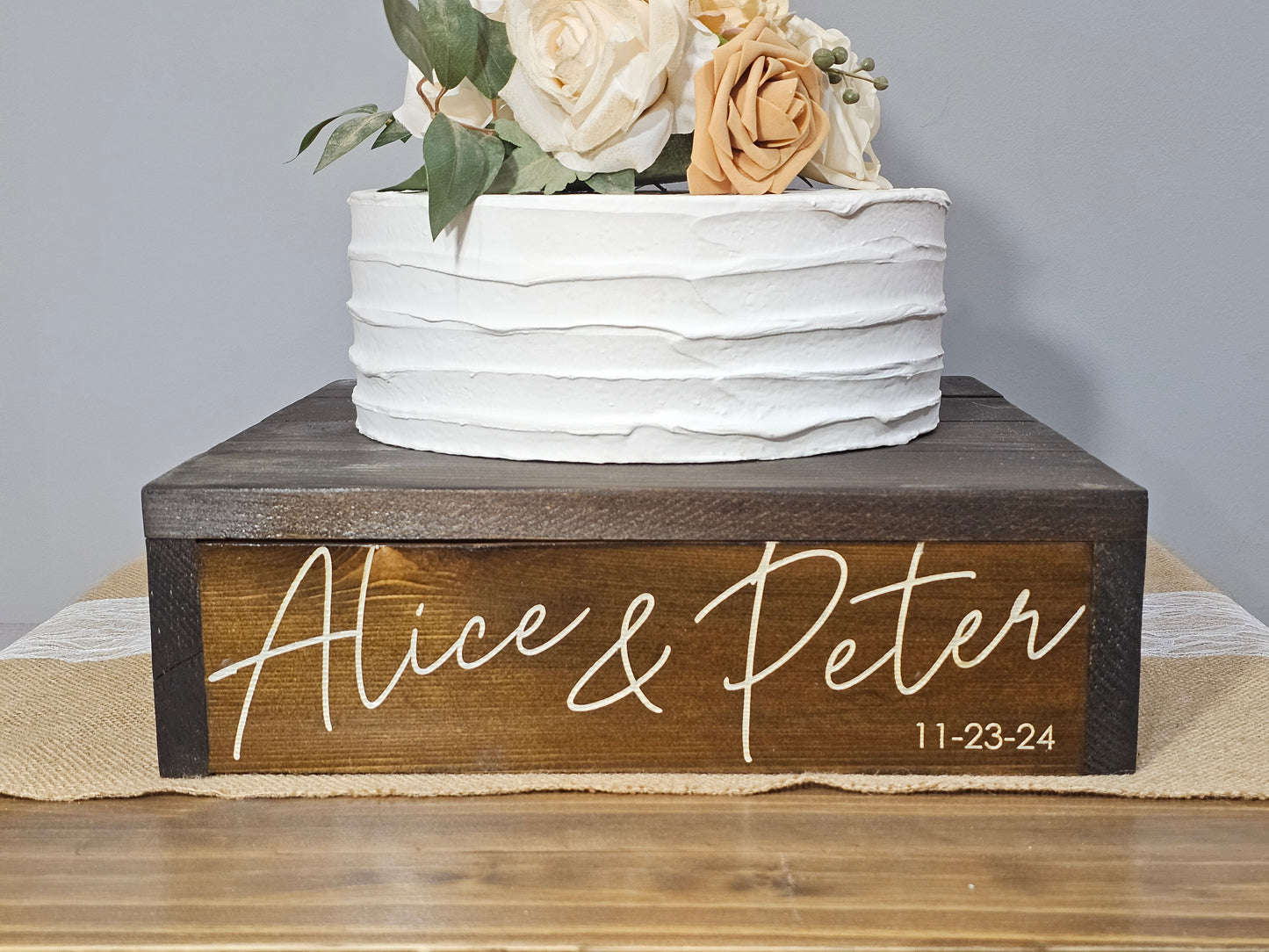 Personalized Cake Stand • Rustic Wedding Cake Stand • Wooden Cake Stand