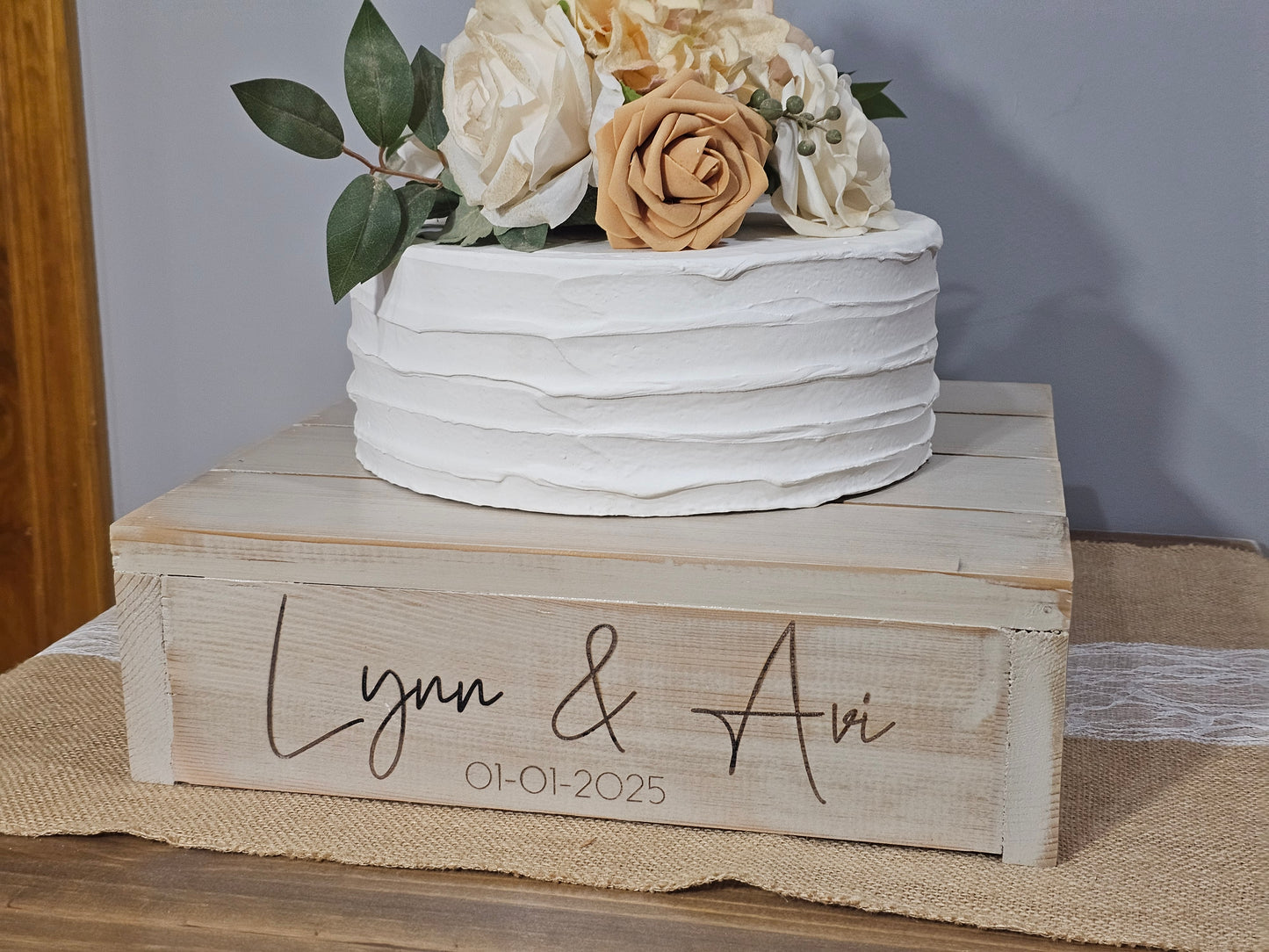 Personalized Cake Stand • Rustic Wedding Cake Stand • Wooden Cake Stand