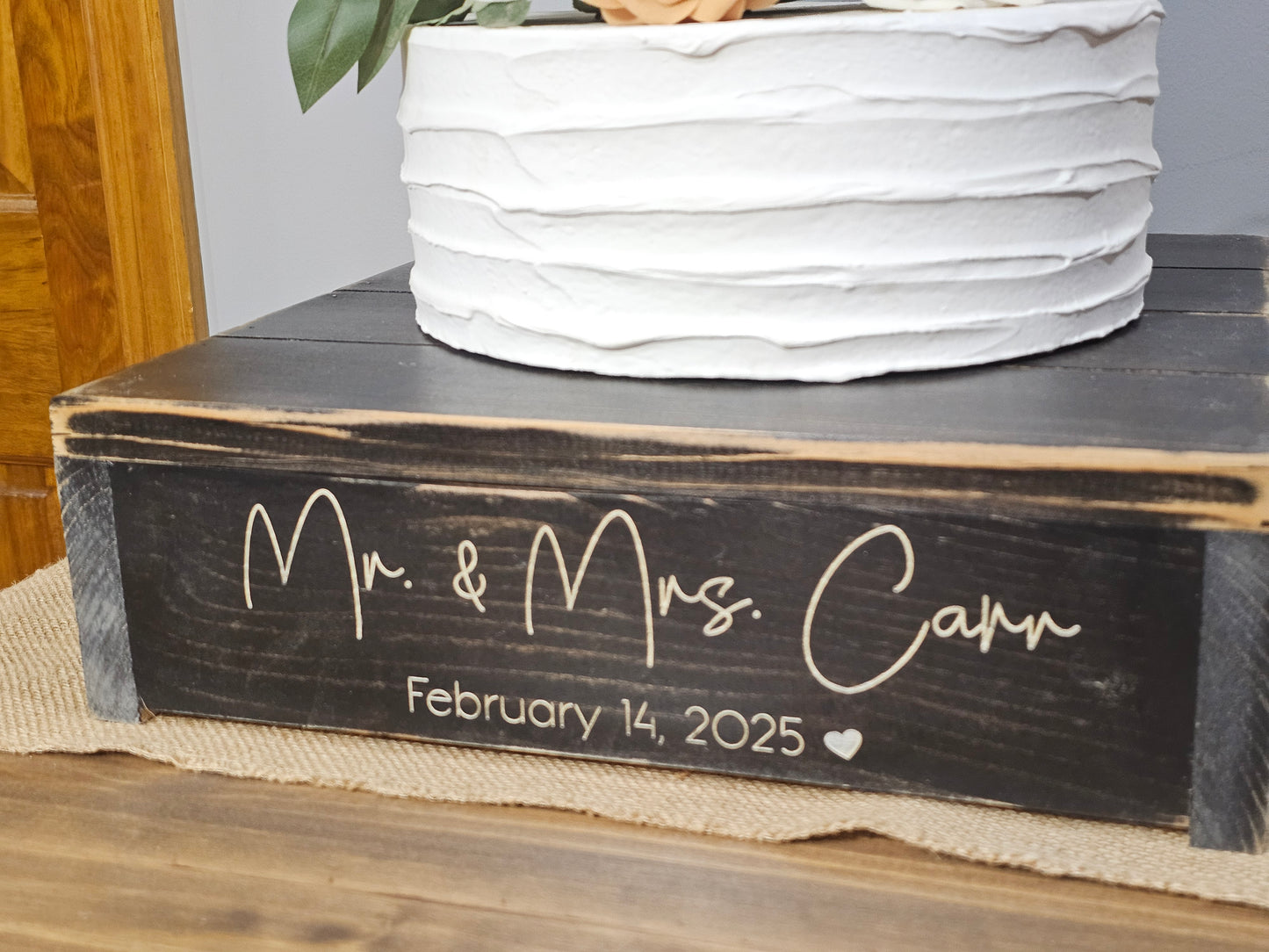 Personalized Cake Stand • Rustic Wedding Cake Stand • Wooden Cake Stand