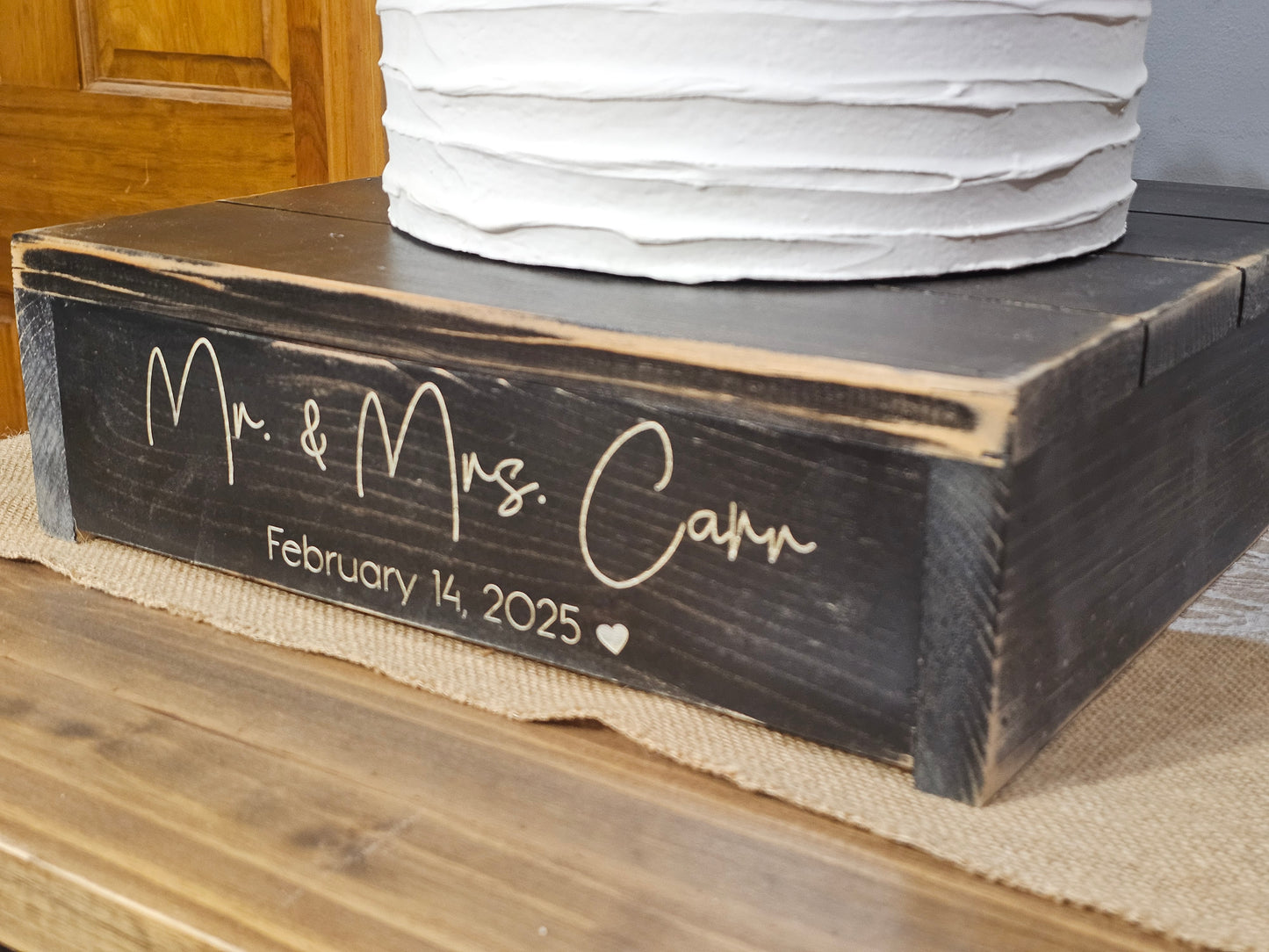 Personalized Cake Stand • Rustic Wedding Cake Stand • Wooden Cake Stand