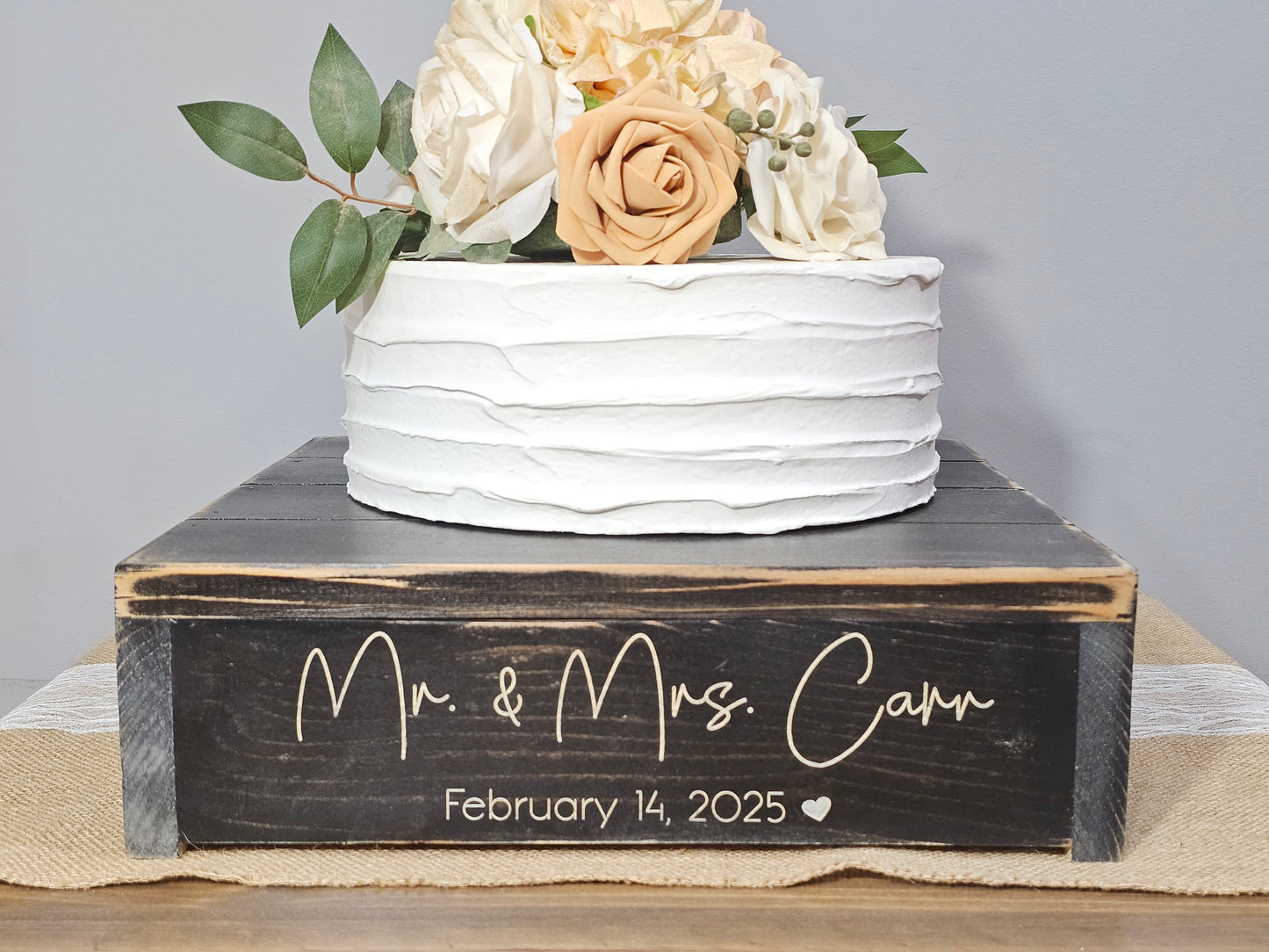 Personalized Cake Stand • Rustic Wedding Cake Stand • Wooden Cake Stand