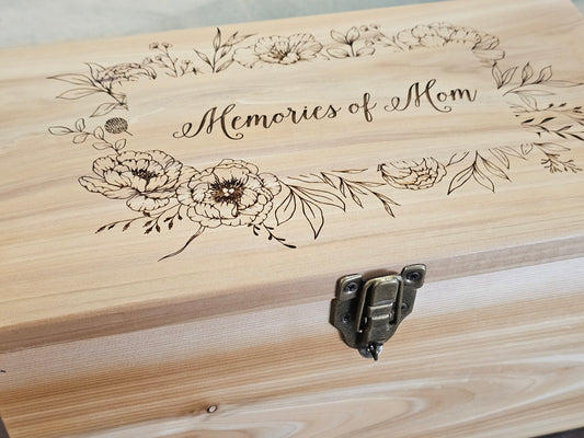 Mom Keepsake box | Memory Box | Personalized Rustic Wooden Box
