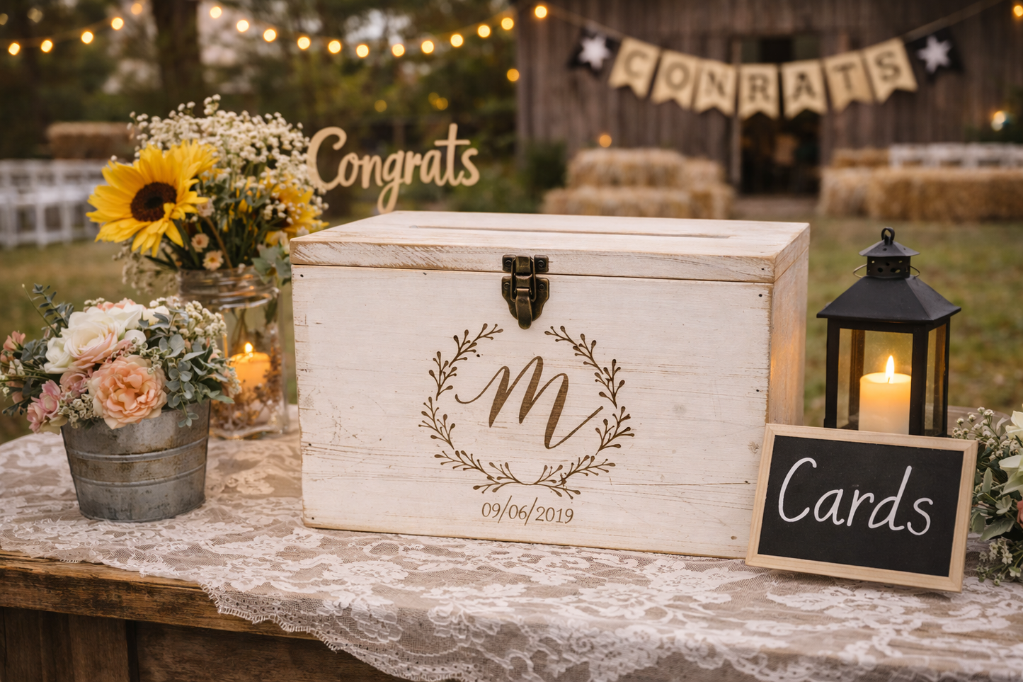 Card Box, Wedding Card box, Personalized wedding memory box
