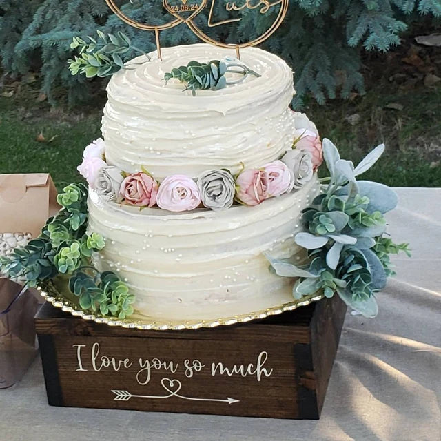 Personalized Cake Stand • Rustic Wedding Cake Stand • Wooden Cake Stand