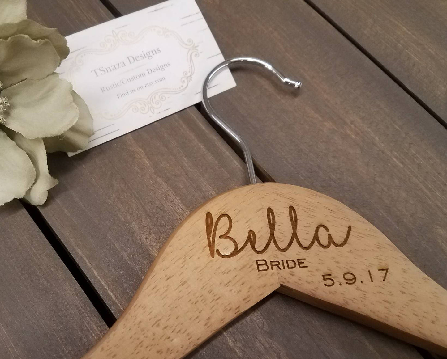 Bride Hanger, Bridesmaid Hanger, Flower Girl Hanger, Personalized Wooden Engraved Hanger, Bridal Dress Hanger