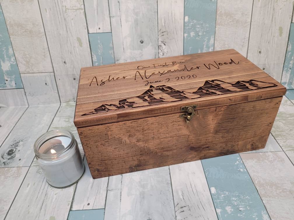 Personalized Keepsake Boxes for Babies, Wooden Memory Box, Time capsule box, Baby Keepsake Box, Children's Memory Box