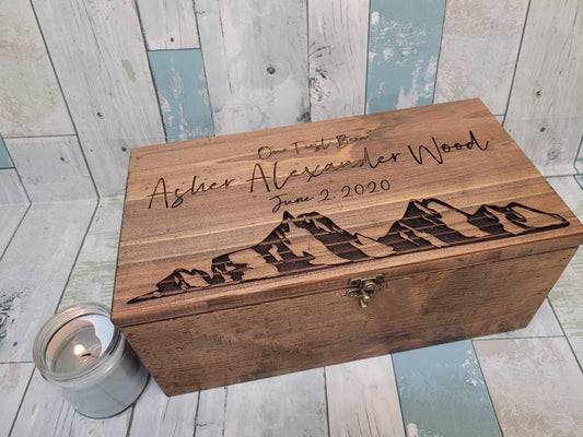 Personalized Keepsake Boxes for Babies, Wooden Memory Box, Time capsule box, Baby Keepsake Box, Children's Memory Box