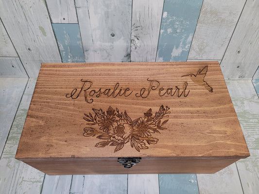 Personalized Keepsake Boxes for Babies, Wooden Memory Box, Time capsule box, Baby Keepsake Box, Children's Memory Box