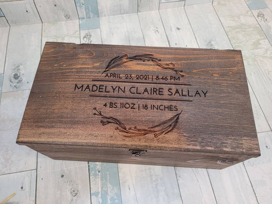 Personalized Keepsake Boxes for Babies, Wooden Memory Box, Time capsule box, Baby Keepsake Box, Children's Memory Box