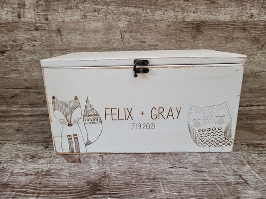 Personalized Keepsake Boxes for Babies, Wooden Memory Box, Time capsule box, Baby Keepsake Box, Children's Memory Box