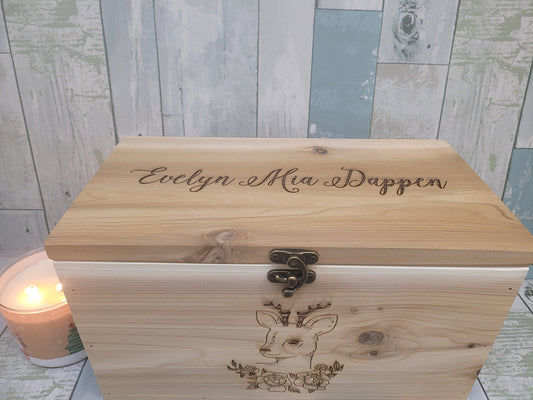 Personalized Keepsake Boxes for Babies, Wooden Memory Box, Time capsule box, Baby Keepsake Box, Children's Memory Box
