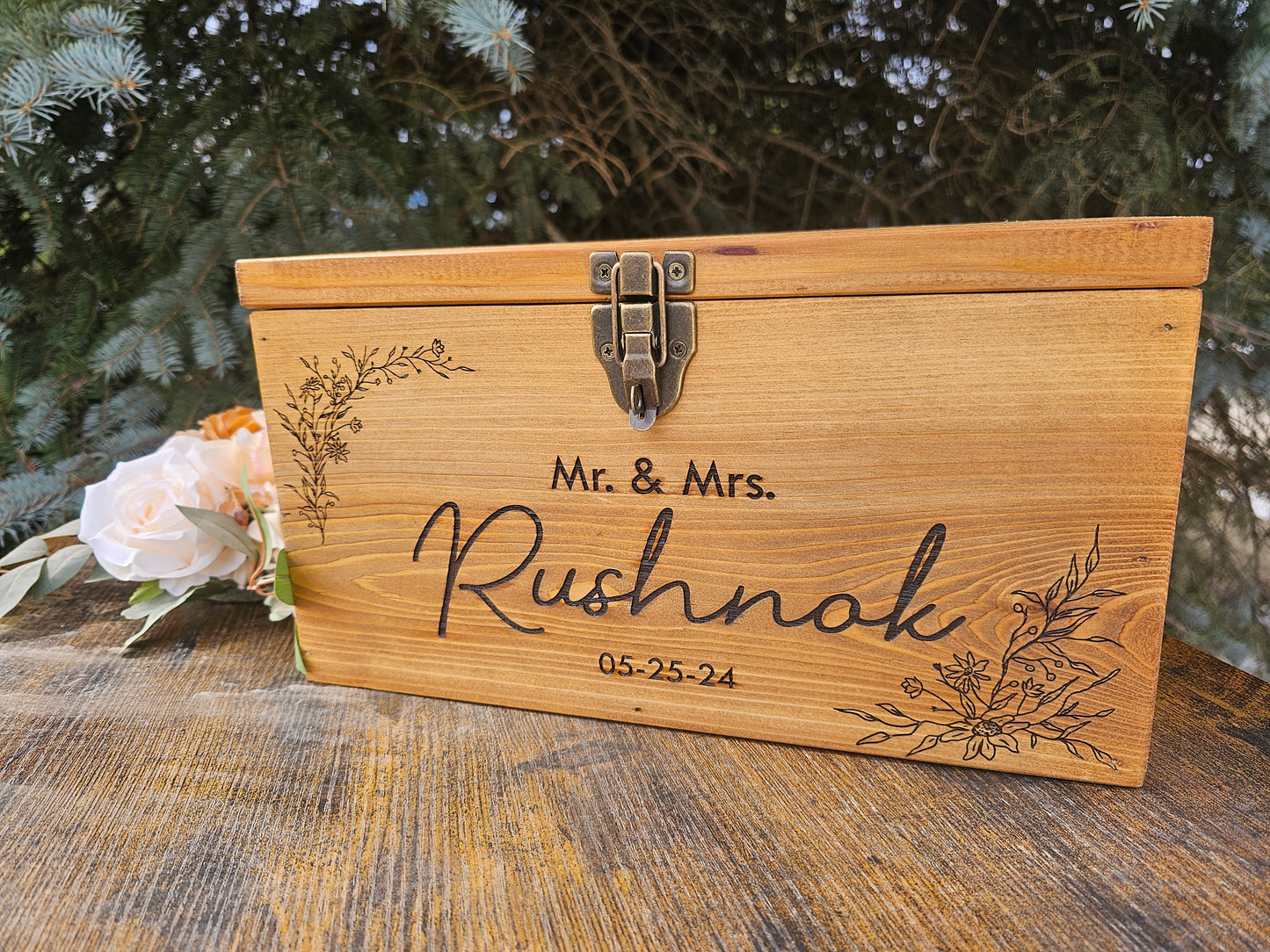 Card Box Wedding Card Holder Wooden Wedding Card Box  Rustic Wedding card box