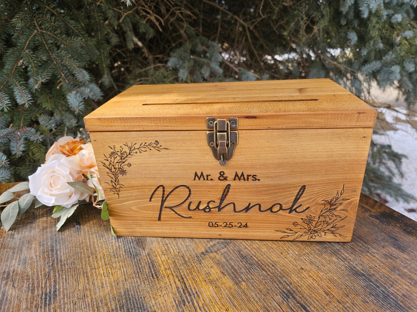 Card Box Wedding Card Holder Wooden Wedding Card Box  Rustic Wedding card box