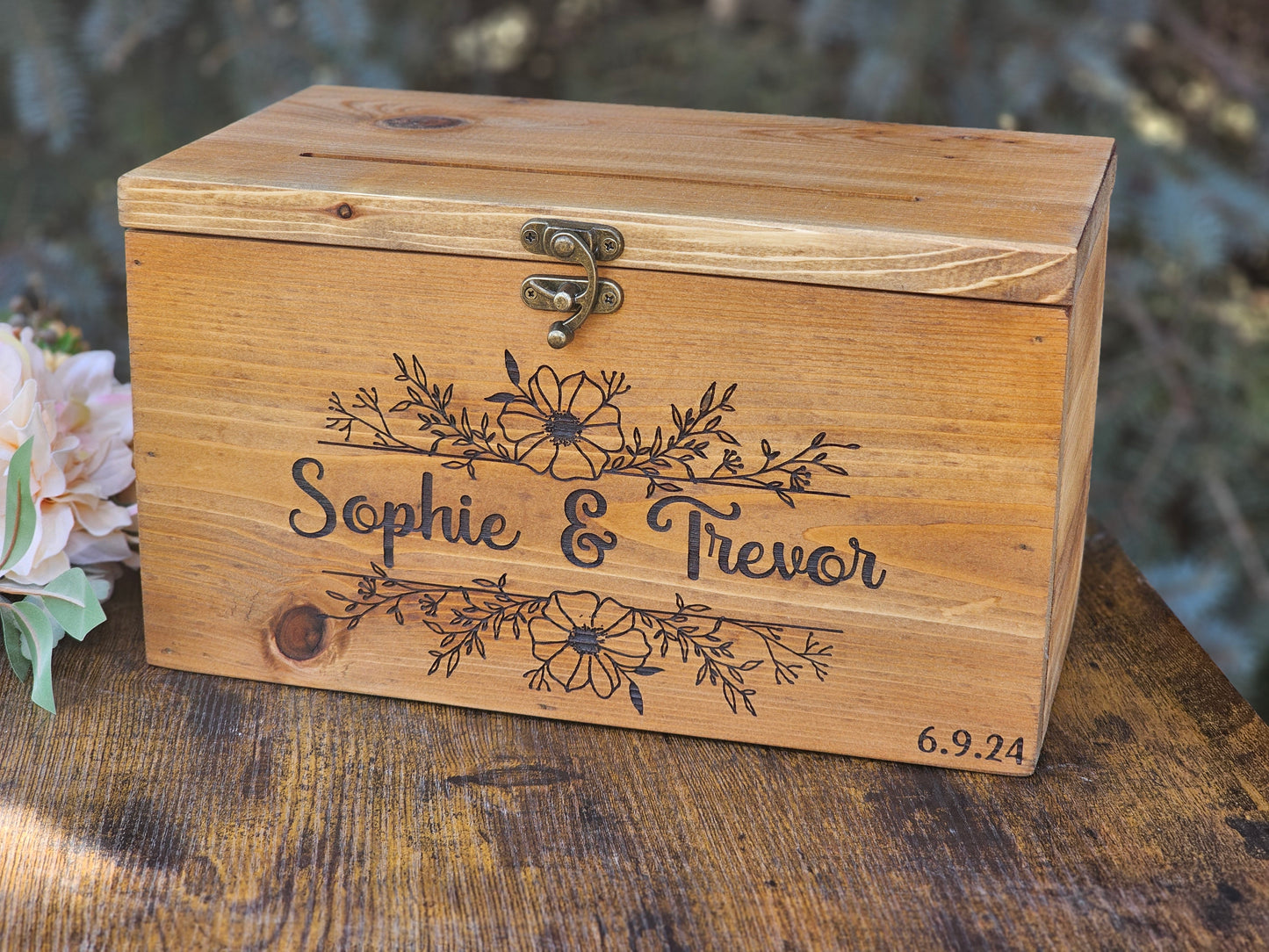 Card Box Wedding Card Holder Wooden Wedding Card Box  Rustic Wedding card box