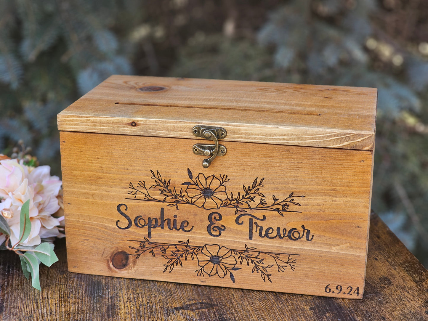 Card Box Wedding Card Holder Wooden Wedding Card Box  Rustic Wedding card box