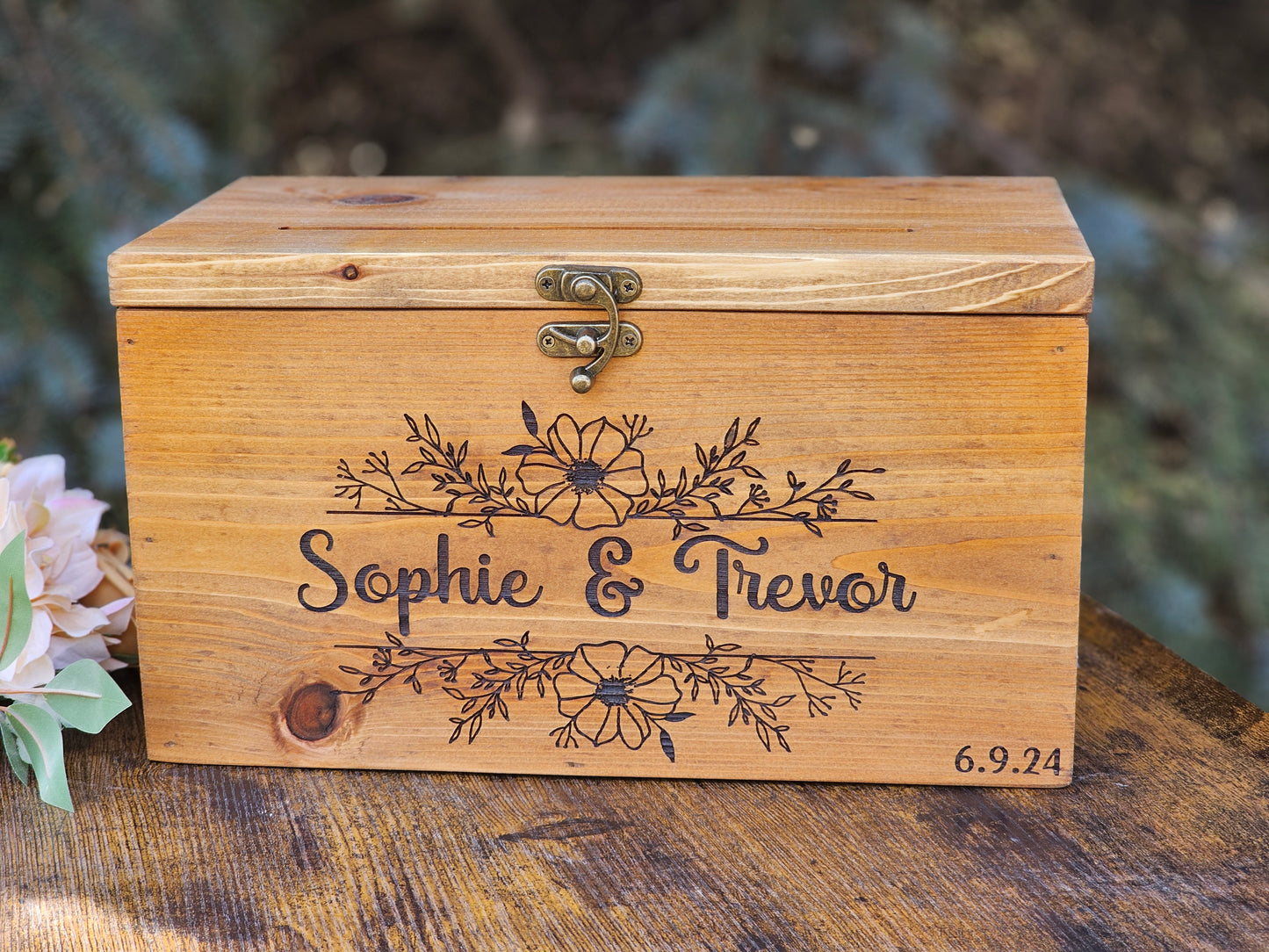 Card Box Wedding Card Holder Wooden Wedding Card Box  Rustic Wedding card box