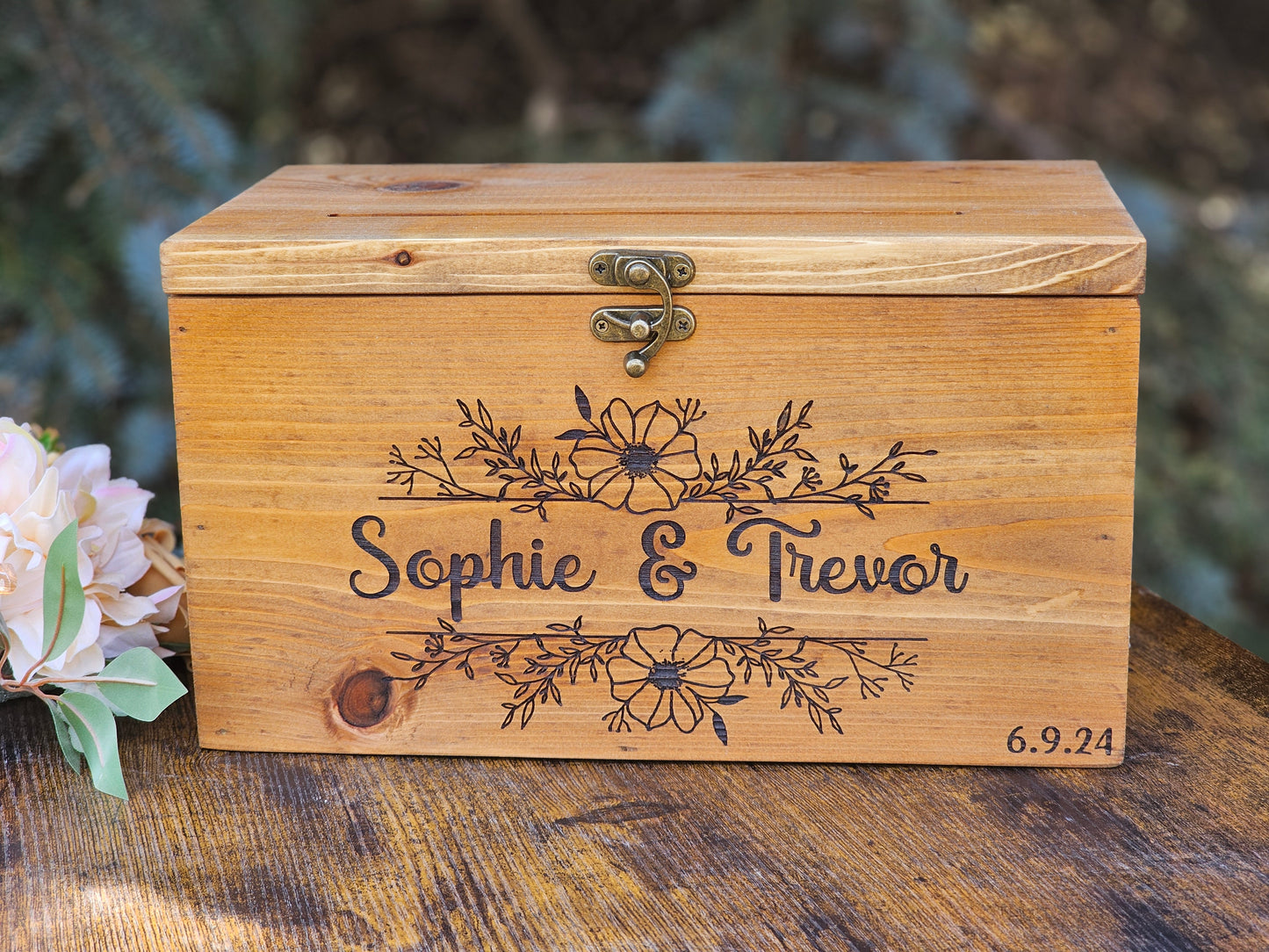 Card Box Wedding Card Holder Wooden Wedding Card Box  Rustic Wedding card box