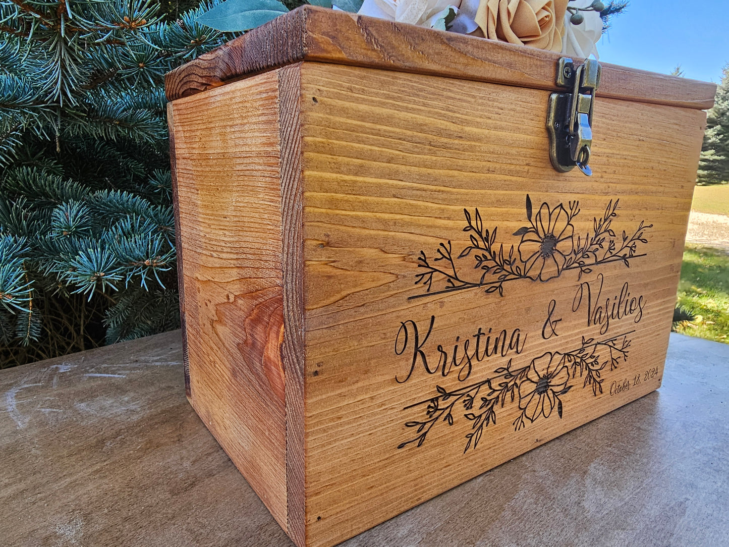 Card Box Wedding Card Holder Wooden Wedding Card Box  Rustic Wedding card box