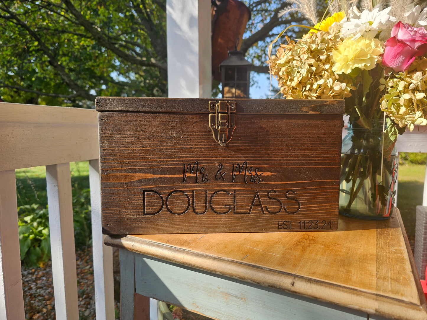 Personalized Card Box,  Wedding Card box with a slot and a lock