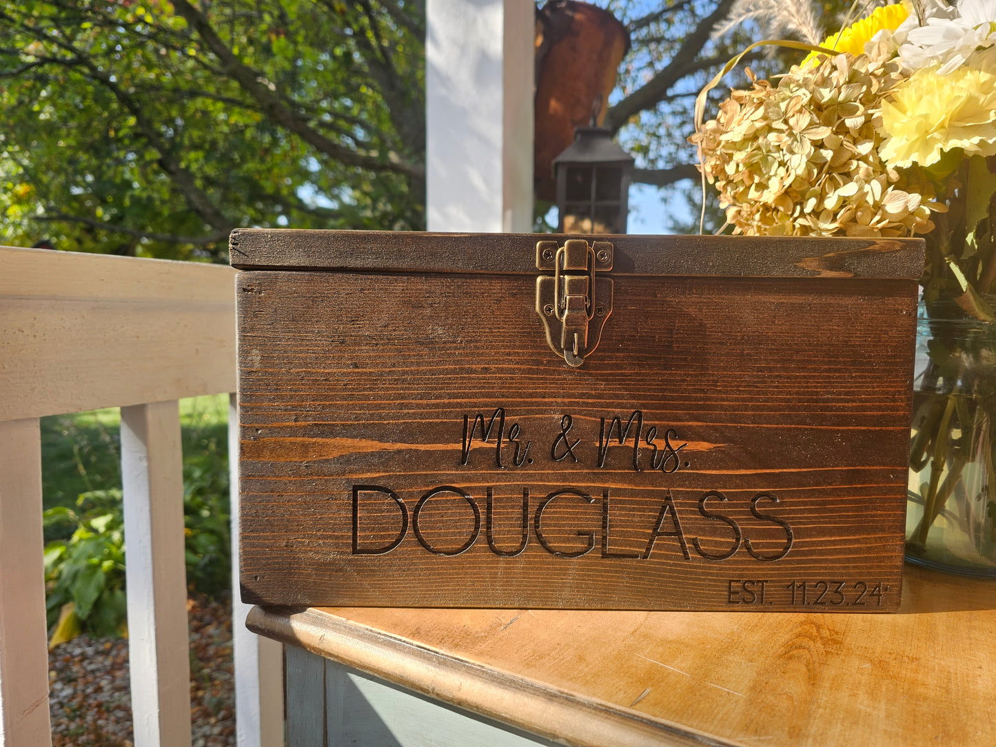 Personalized Card Box,  Wedding Card box with a slot and a lock