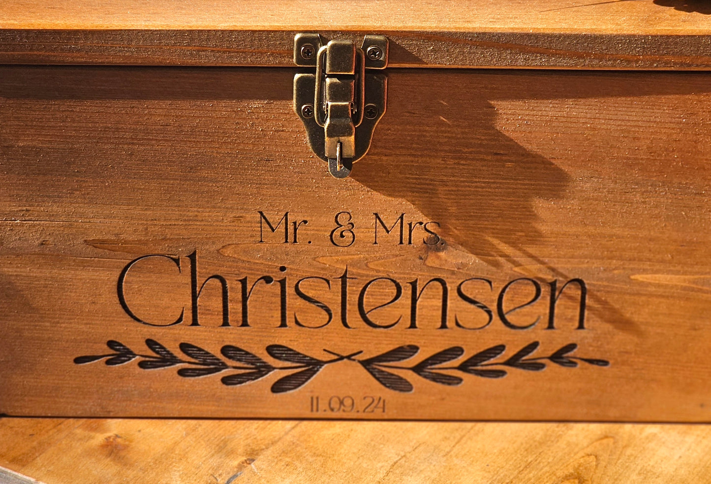 Rustic personalized Wedding Card Box