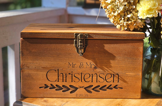 Rustic personalized Wedding Card Box