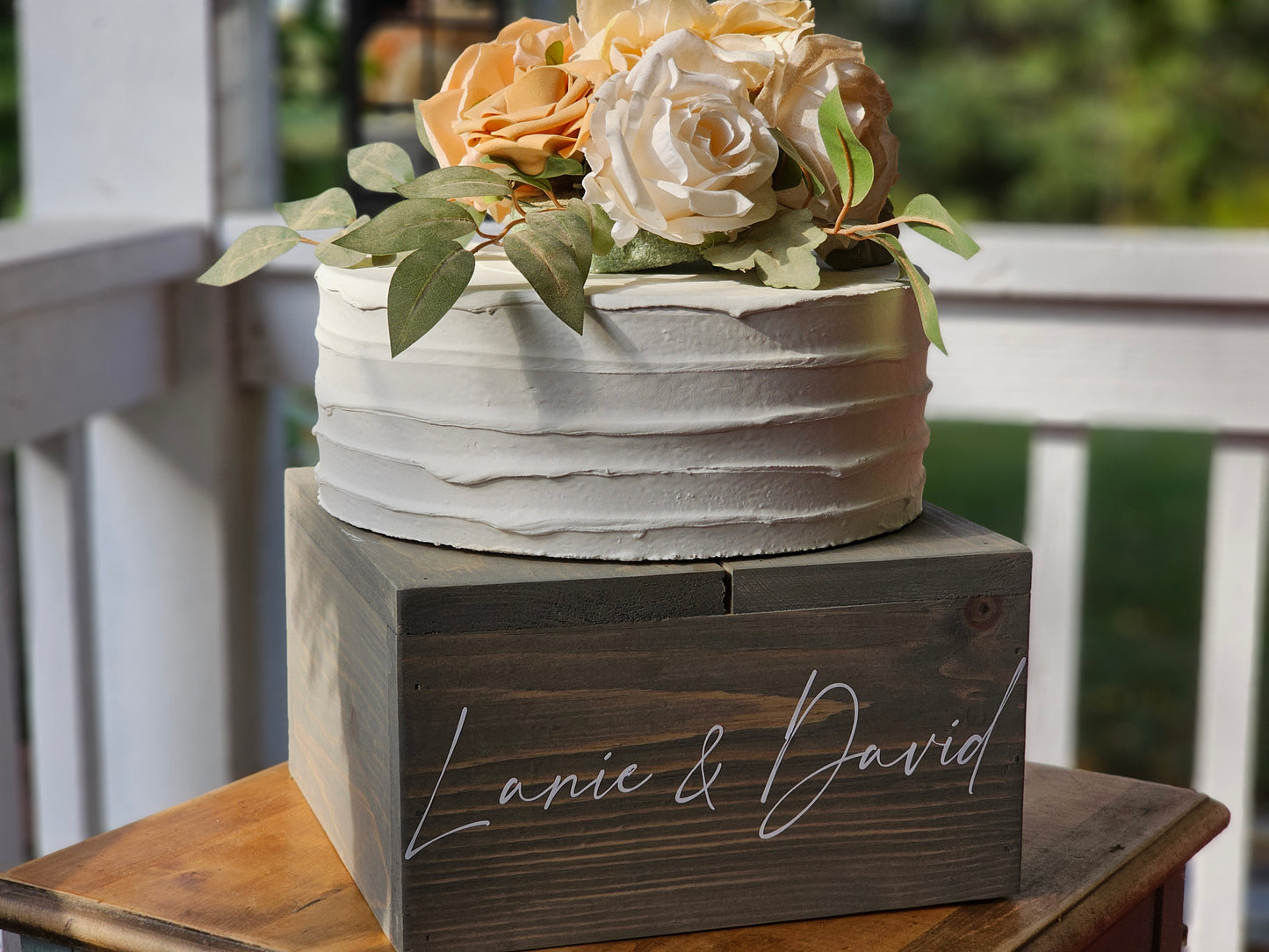 Personalized Cake Stand • Rustic Wedding Cake Stand • Wooden  Cake Stand