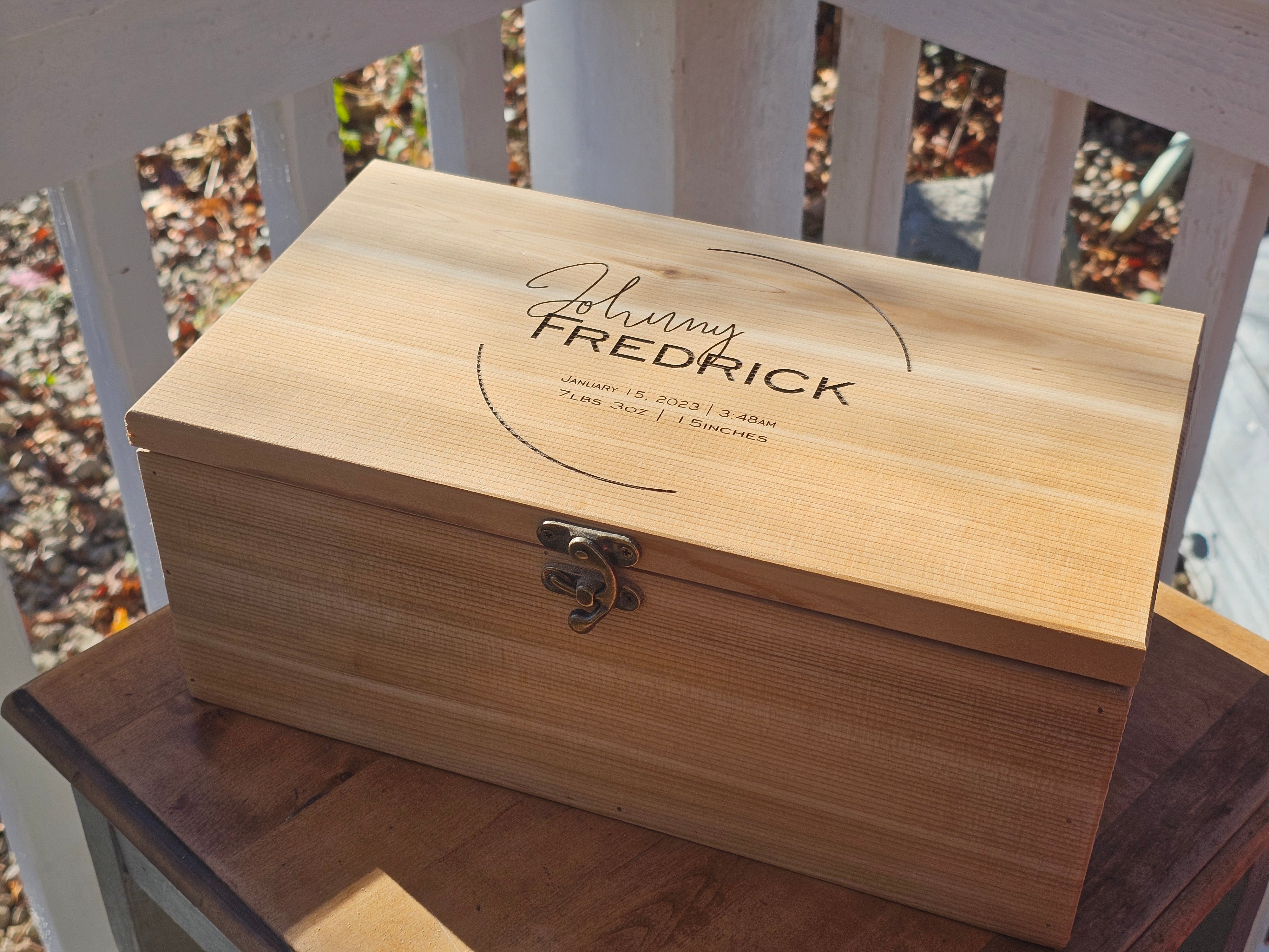 Child Personalized Keepsake Boxes, Wooden Memory Box, Time capsule box ...