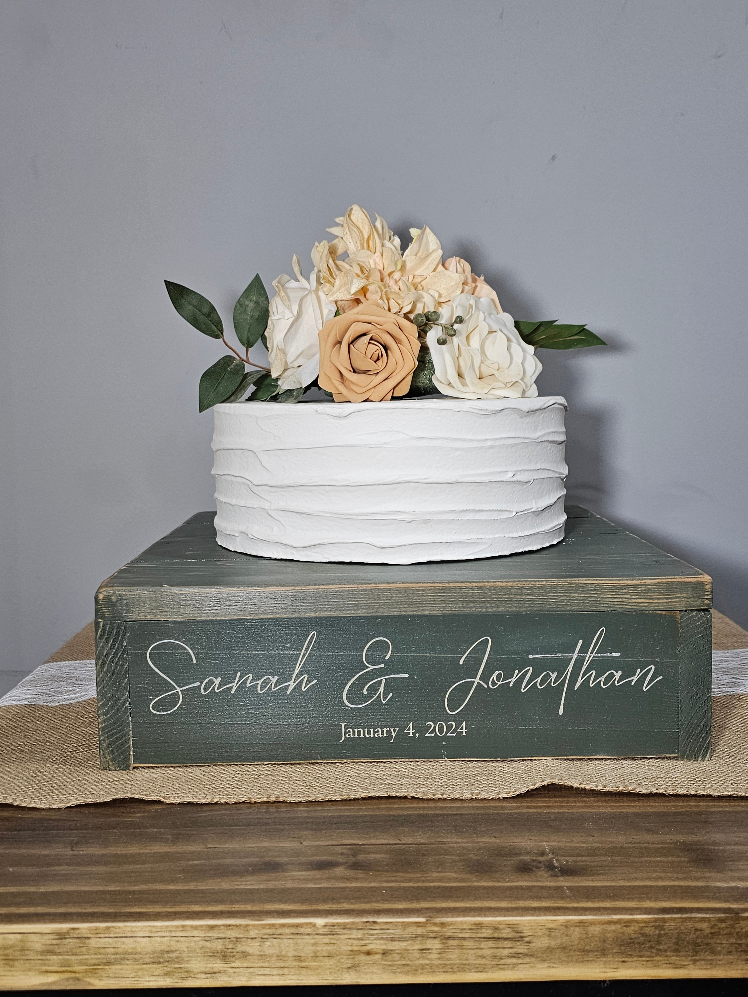 Personalized Cake Stand • Rustic Wedding Cake Stand • Wooden Cake Stan ...