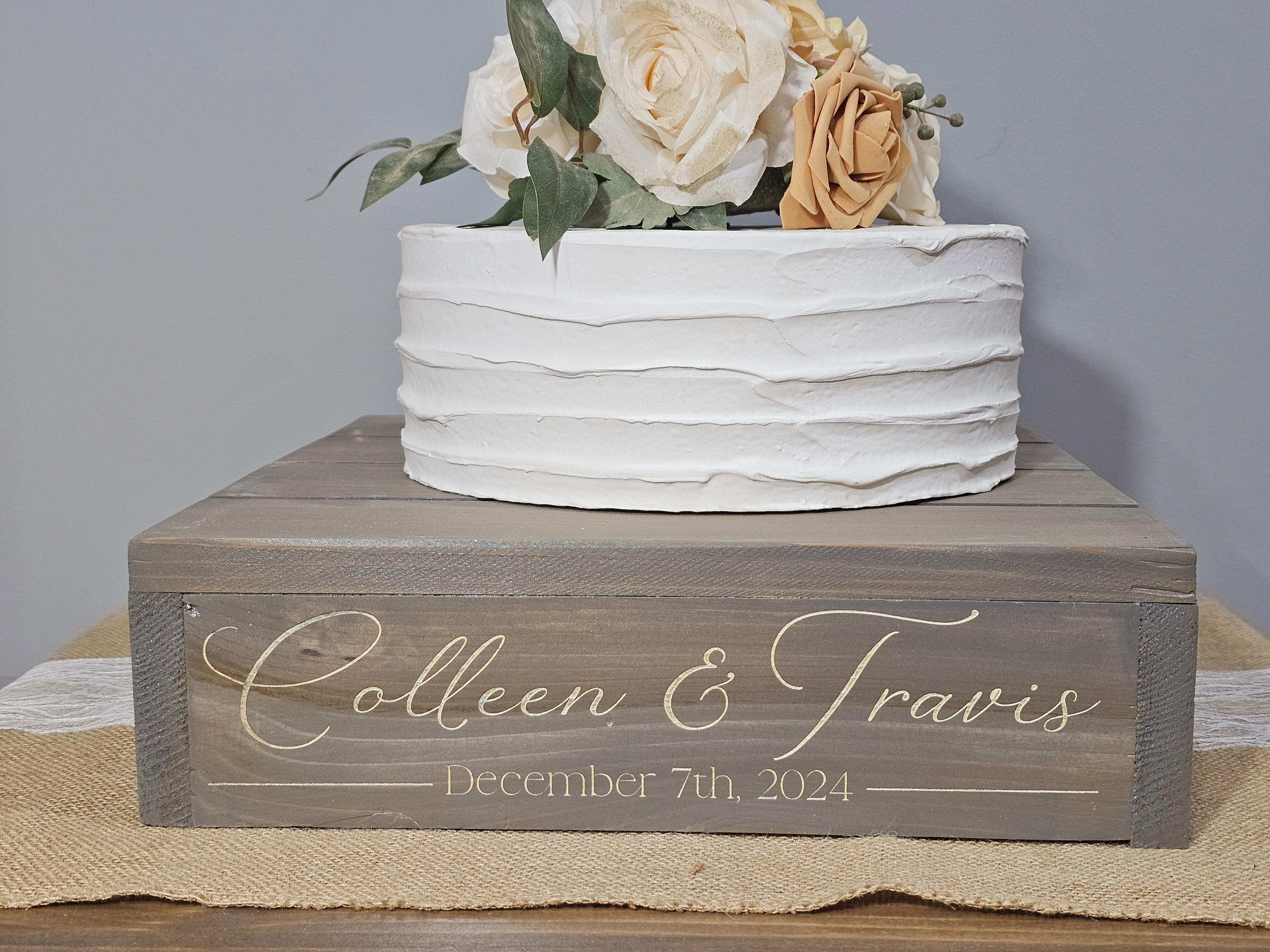 Personalized Cake Stand • Rustic Wedding Cake Stand • Wooden Cake Stan ...